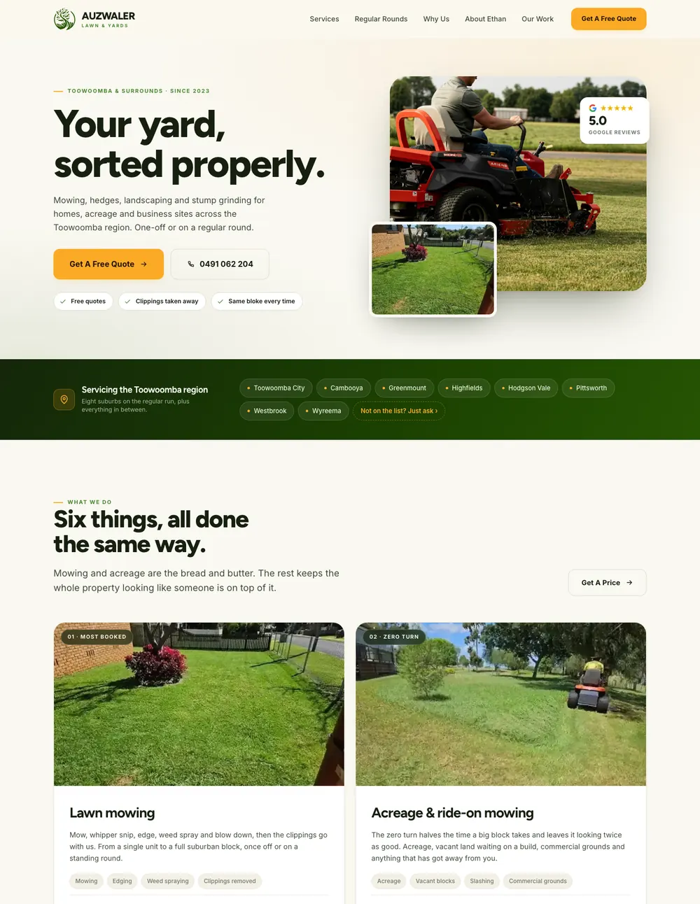 Auzwaler Lawn and Yards homepage