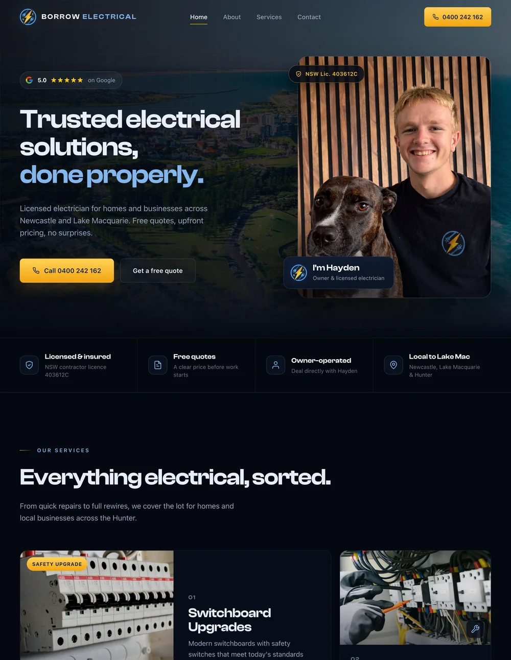 Borrow Electrical website built by NEXTUP