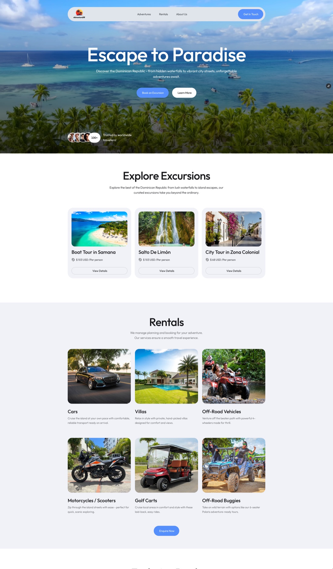 Adventure DR website built by NEXTUP