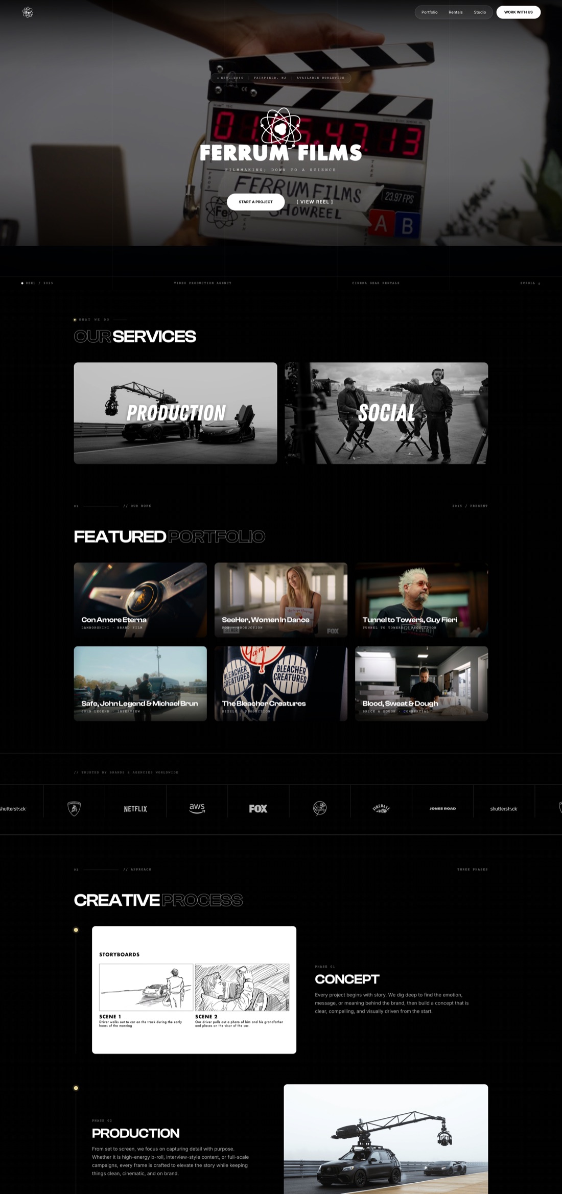 Ferrum Films website built by NEXTUP